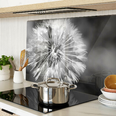 Szklana deska kuchenna Dmuchawce w czerni i bieli