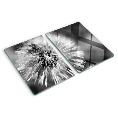 Snijplanken van glas Paardenbloemen in zwart-wit