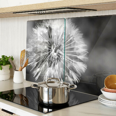 Szklana deska kuchenna Dmuchawce w czerni i bieli