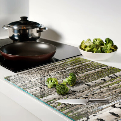 Szklana deska do krojenia Białe brzozy w lesie