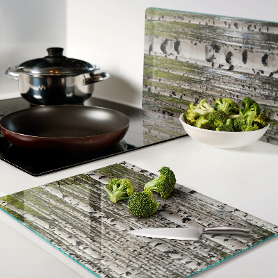 Szklana deska do krojenia Białe brzozy w lesie