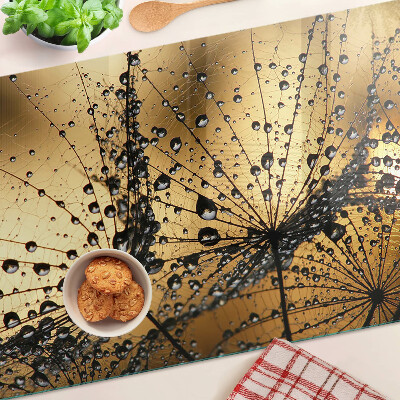 Deska kuchenna szklana Krople wody na liściach