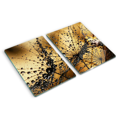 Deska kuchenna szklana Krople wody na liściach