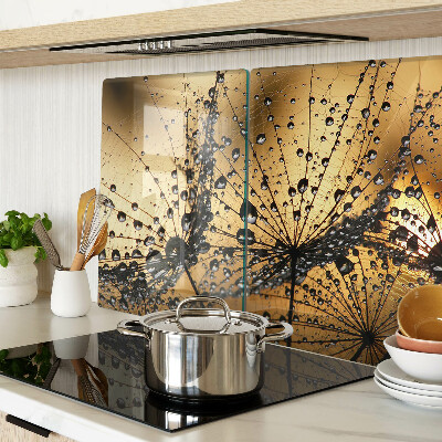 Snijplanken van glas Waterdruppels op de bladeren