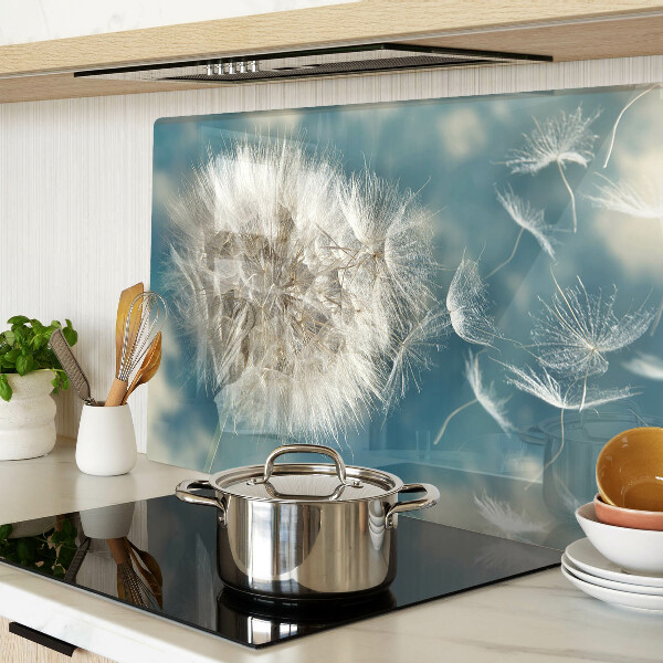 Szklana deska kuchenna Dmuchawce na tle nieba