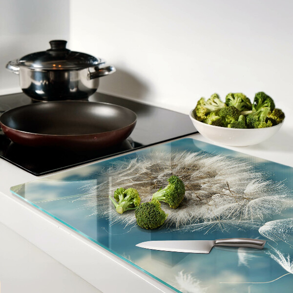 Szklana deska kuchenna Dmuchawce na tle nieba