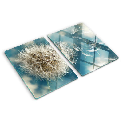 Snijplanken van glas Paardenbloemen tegen de hemel