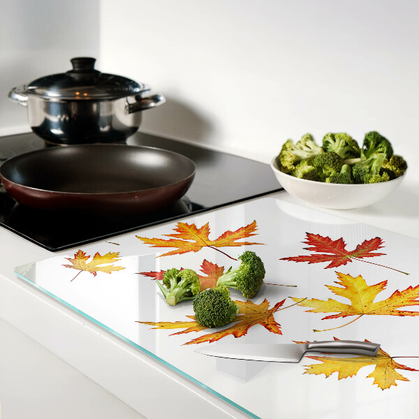 Deska kuchenna szklana Liście klonu w jesiennych kolorach