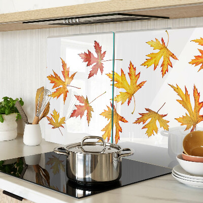 Deska kuchenna szklana Liście klonu w jesiennych kolorach