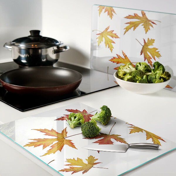 Deska kuchenna szklana Liście klonu w jesiennych kolorach