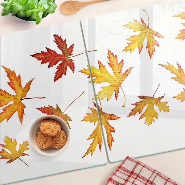 Deska kuchenna szklana Liście klonu w jesiennych kolorach