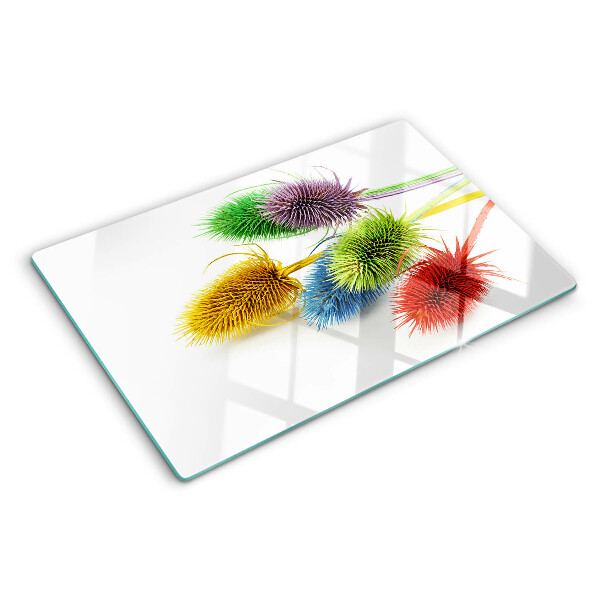 Deska kuchenna szklana Kolorowe, trójwymiarowe kwiaty