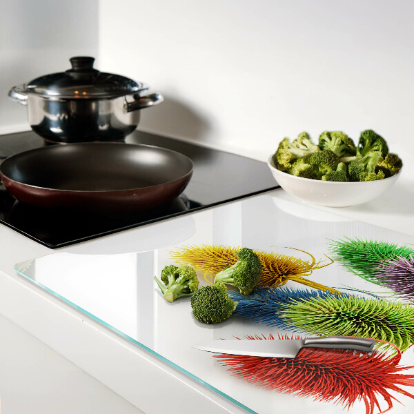 Deska kuchenna szklana Kolorowe, trójwymiarowe kwiaty