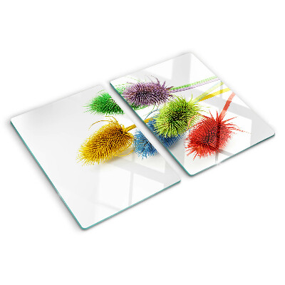Deska kuchenna szklana Kolorowe, trójwymiarowe kwiaty