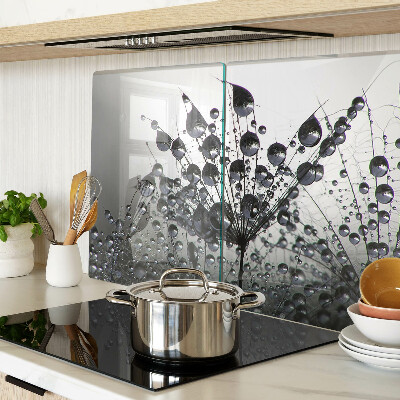 Szklana deska kuchenna Krople wody na roślinach