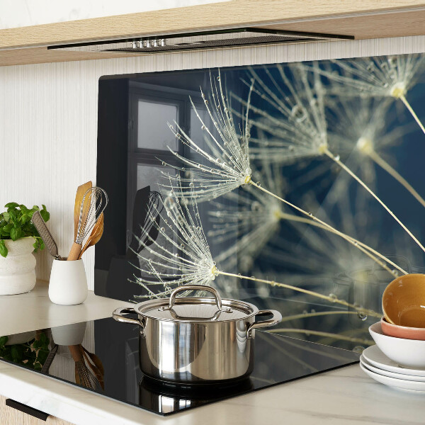 Deska kuchenna szklana Dmuchawce z kroplami wody