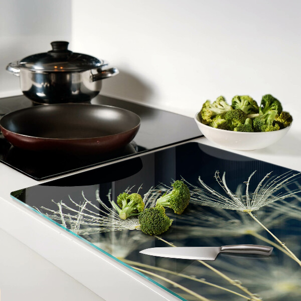 Deska kuchenna szklana Dmuchawce z kroplami wody