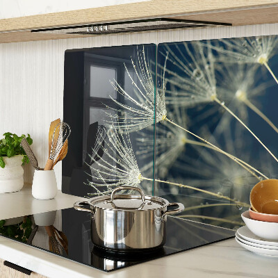 Deska kuchenna szklana Dmuchawce z kroplami wody