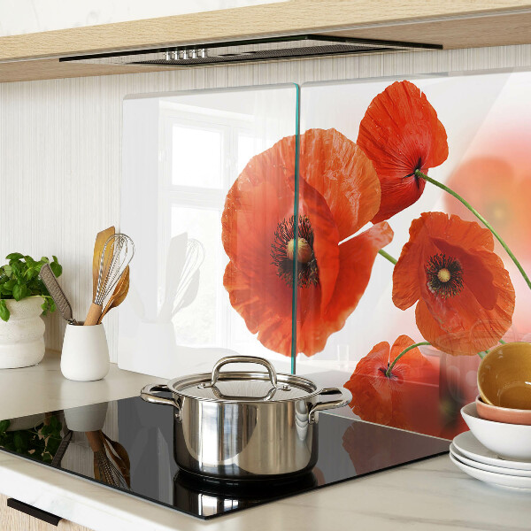 Snijplanken van glas Klaprozen in rode kleur