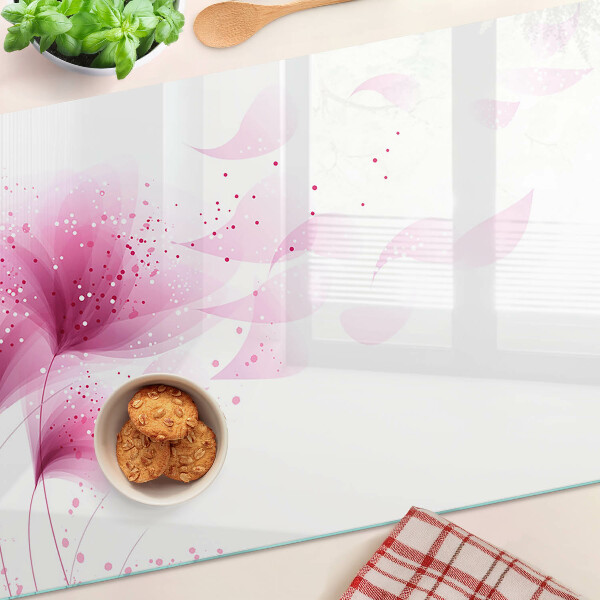Szklana deska kuchenna Kwiaty w odcieniach różu