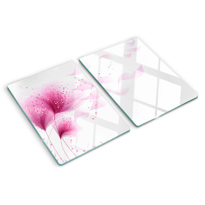 Snijplanken glas Bloemen in verschillende tinten roze