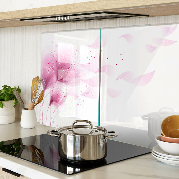 Szklana deska kuchenna Kwiaty w odcieniach różu