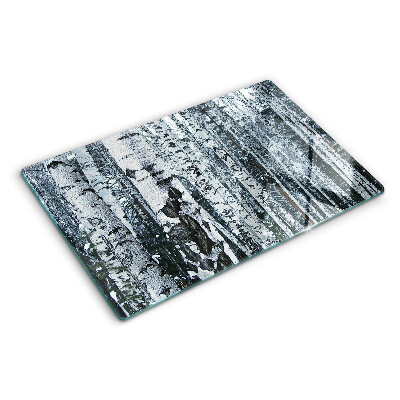 Snijplanken van glas Berkenbos in winterlandschap