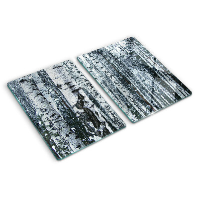 Snijplanken van glas Berkenbos in winterlandschap