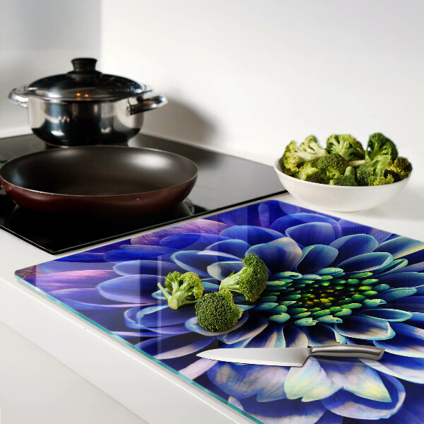 Deska kuchenna szklana Niebieski kwiat dalii