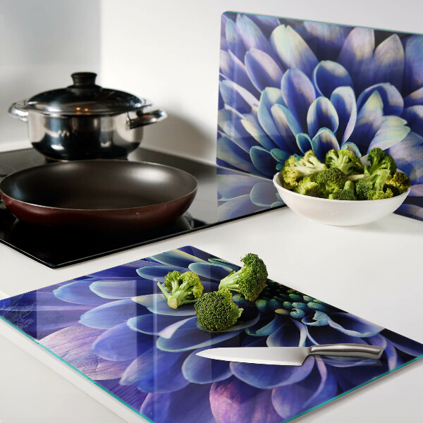 Deska kuchenna szklana Niebieski kwiat dalii