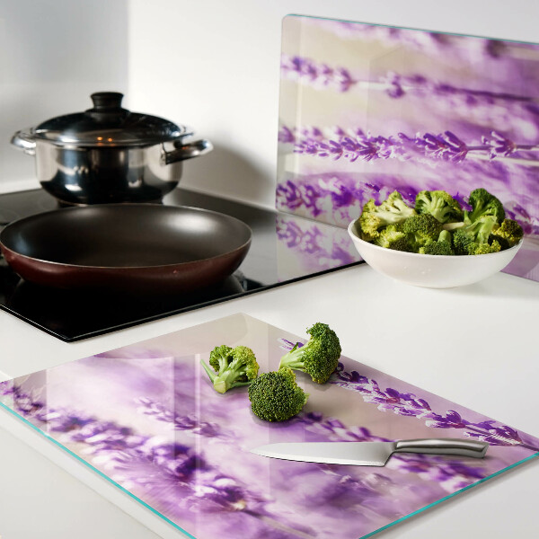 Deska kuchenna szklana Lawendowe kwiaty na tle gradientu