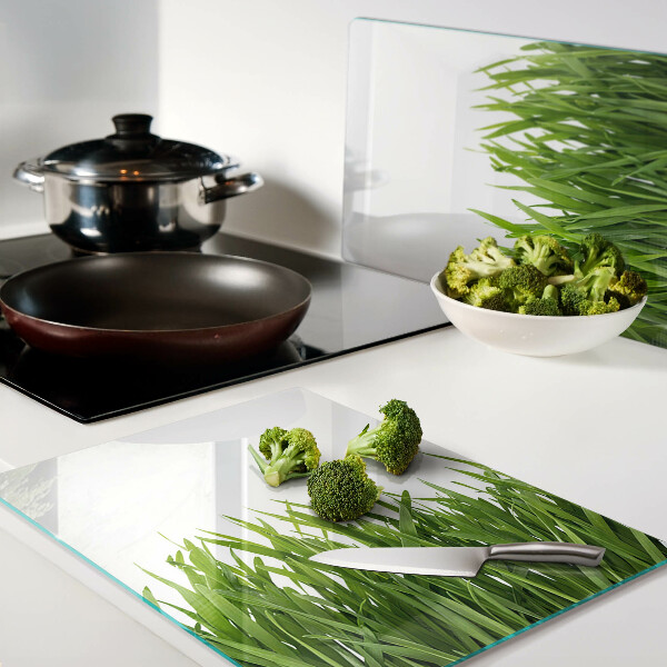 Snijplanken van glas Groen gras