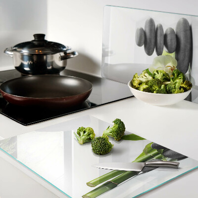 Deska kuchenna szklana Orchidea i kamienie spa