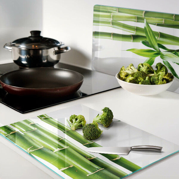 Szklana deska do krojenia Bamboo w zielonych odcieniach