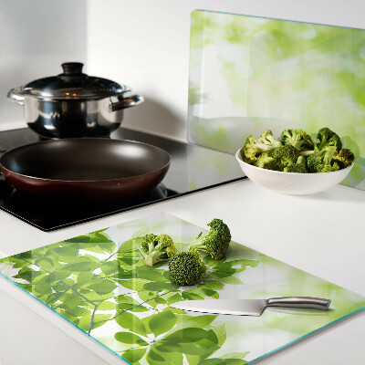 Szklana deska do krojenia Zielone liście w świetle