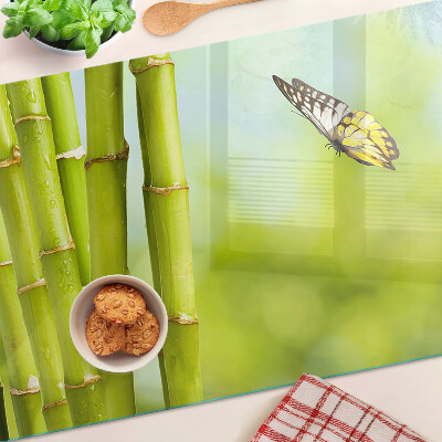 Szklana deska kuchenna Bamboo and butterfly design