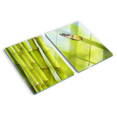 Szklana deska kuchenna Bamboo and butterfly design