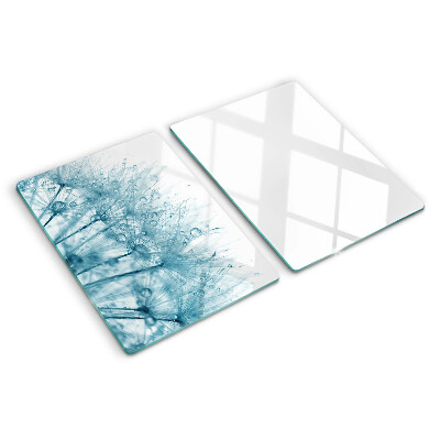 Szklana deska do krojenia Dmuchawce z kroplami wody