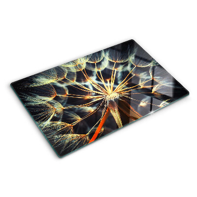 Szklana deska kuchenna Dmuchawce w makrofotografii