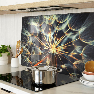 Szklana deska kuchenna Dmuchawce w makrofotografii