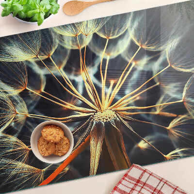 Szklana deska kuchenna Dmuchawce w makrofotografii