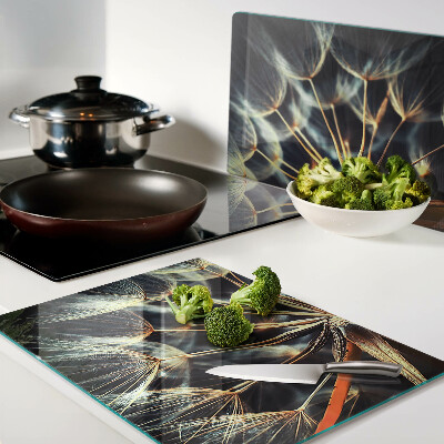 Szklana deska kuchenna Dmuchawce w makrofotografii