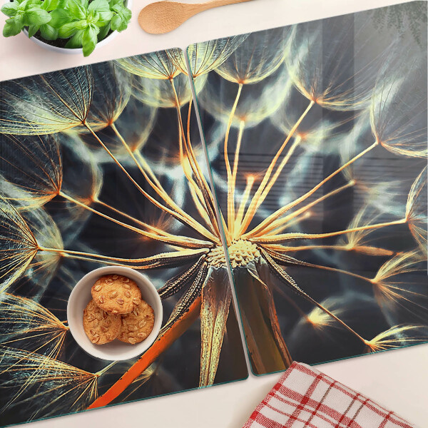 Szklana deska kuchenna Dmuchawce w makrofotografii