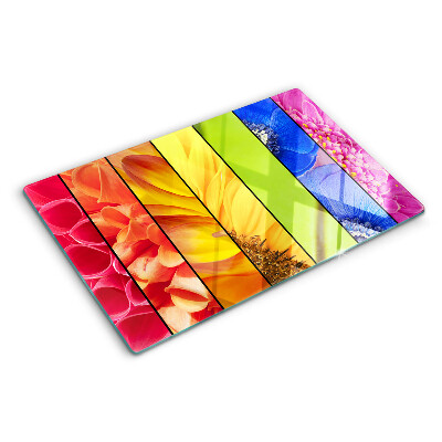 Deska kuchenna szklana Kwiatowe motywy w intensywnych kolorach