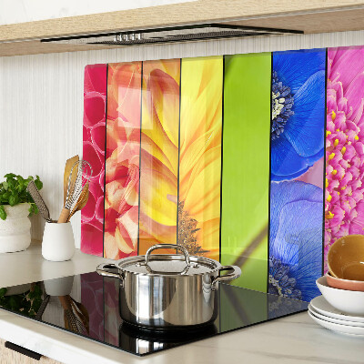 Deska kuchenna szklana Kwiatowe motywy w intensywnych kolorach
