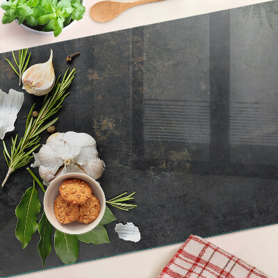 Glazen snijplanken Bloemen en kruiden op een marmeren achtergrond