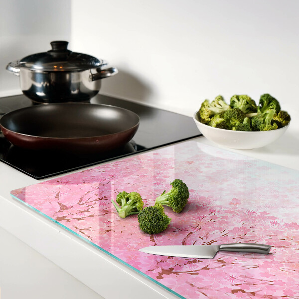 Szklana deska do krojenia Kwiatowe motywy sakury