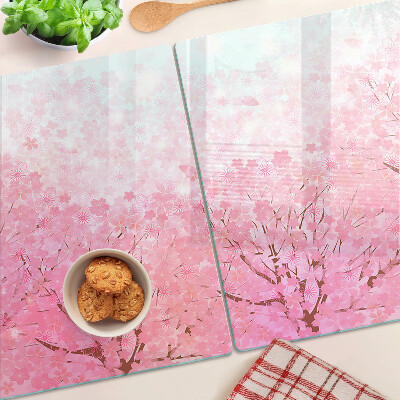 Szklana deska do krojenia Kwiatowe motywy sakury