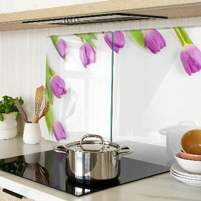 Szklana deska do krojenia Tulipany na białym tle