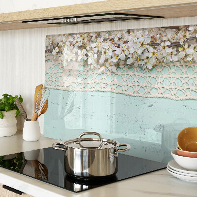 Deska kuchenna szklana Kwiatowy wzór z koronką